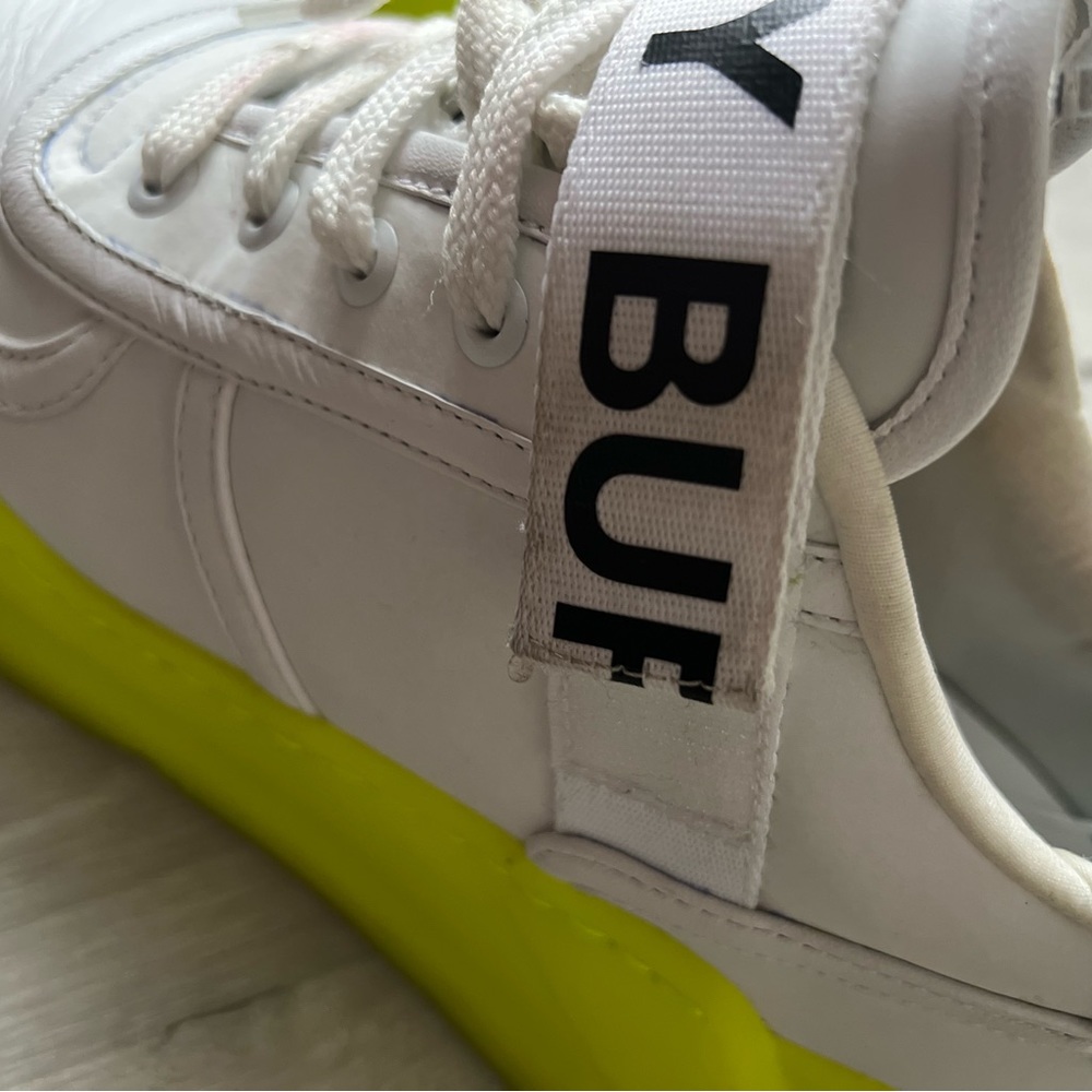 Burberry Ronnie Chunky White Leather Neon Sole Sneaker Size 40 - Picture 6 of 16